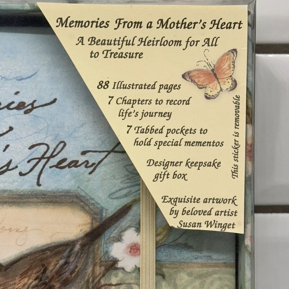 Susan Winget Mother Keepsake Journal Blue Bird Nest Butterfly Cottagecore